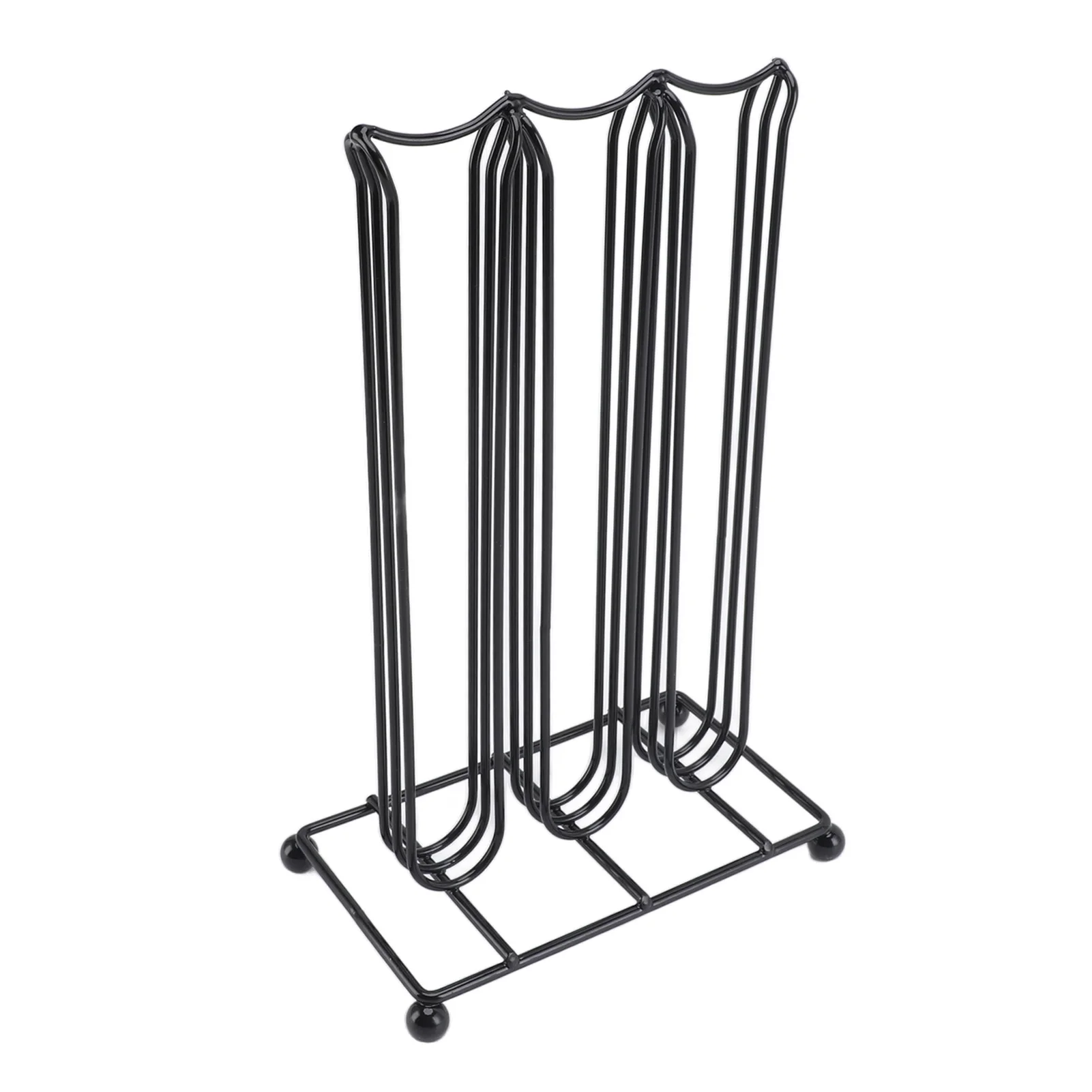 Rak Penyimpanan Kapsul Kopi Struktur Stabil Besi Menara Penyimpanan Pod Kopi Hemat Ruang Hitam Kapasitas 42 Vertikal untuk Rumah