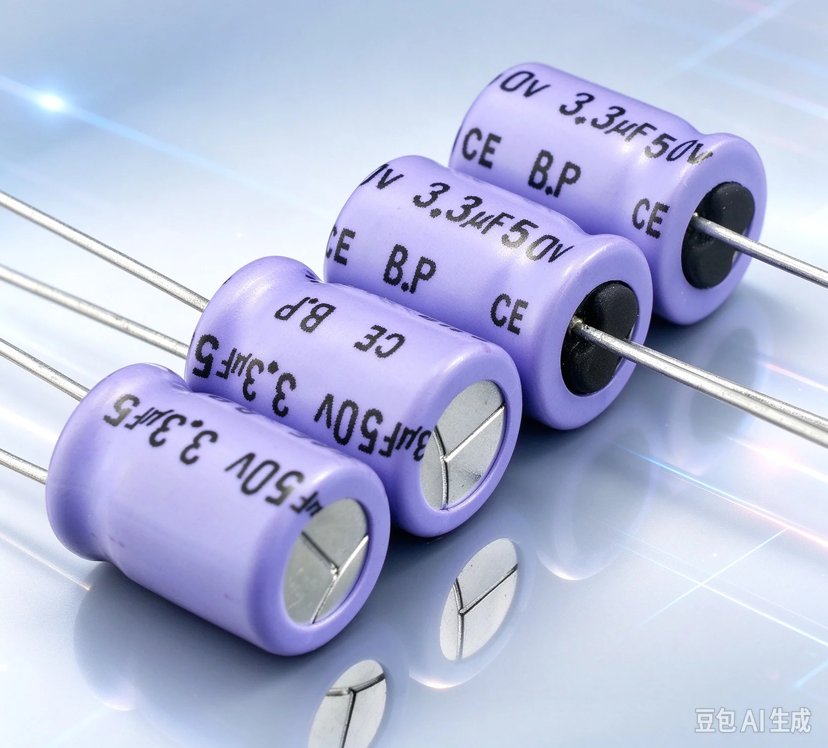 100pcs  for Panasonic Vintage Purple Sleeve BP Non-Polar Tweeter Crossover Fever Electrolytic Capacitor 50V3.3UF
