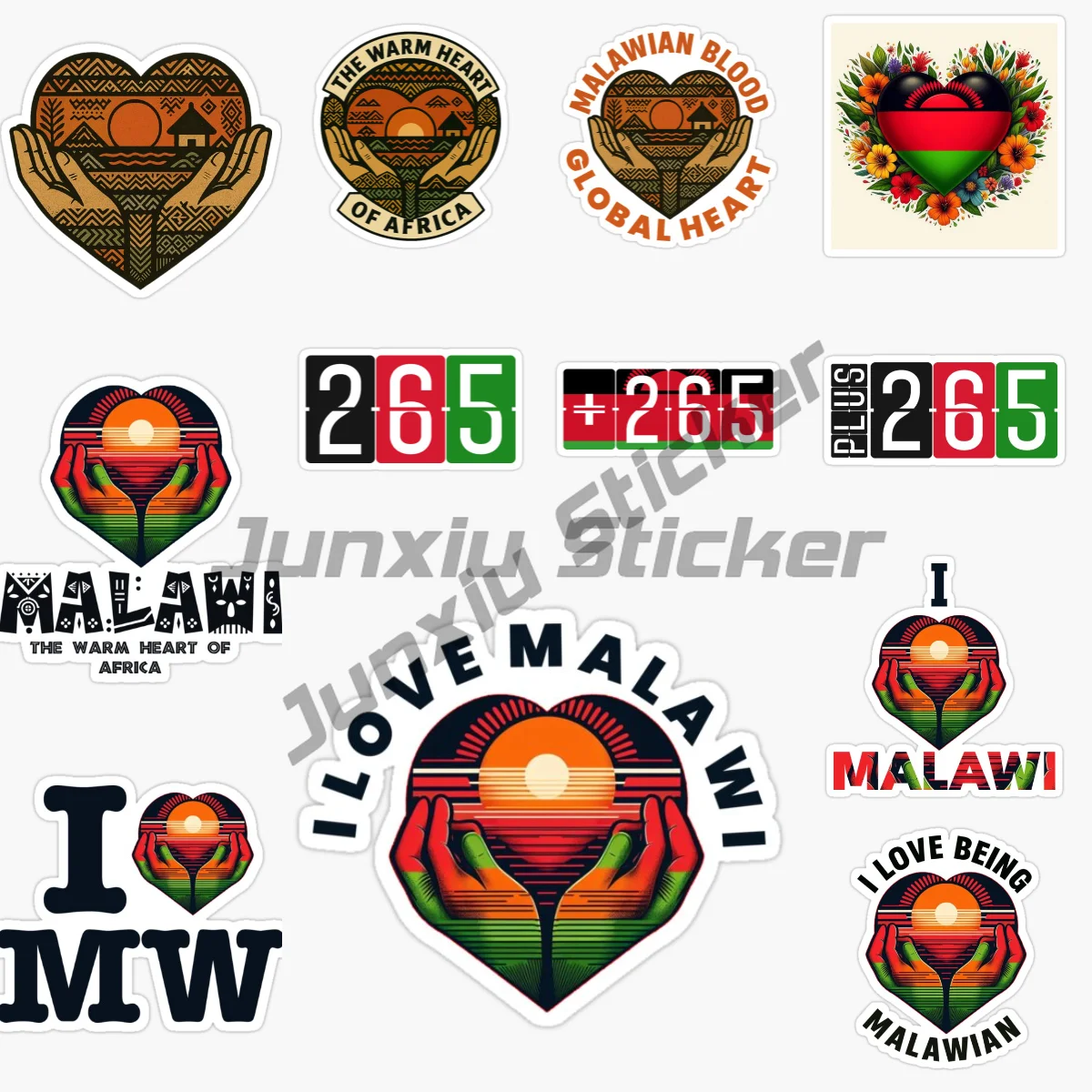 Наклейки в виде карты Малави, водонепроницаемые