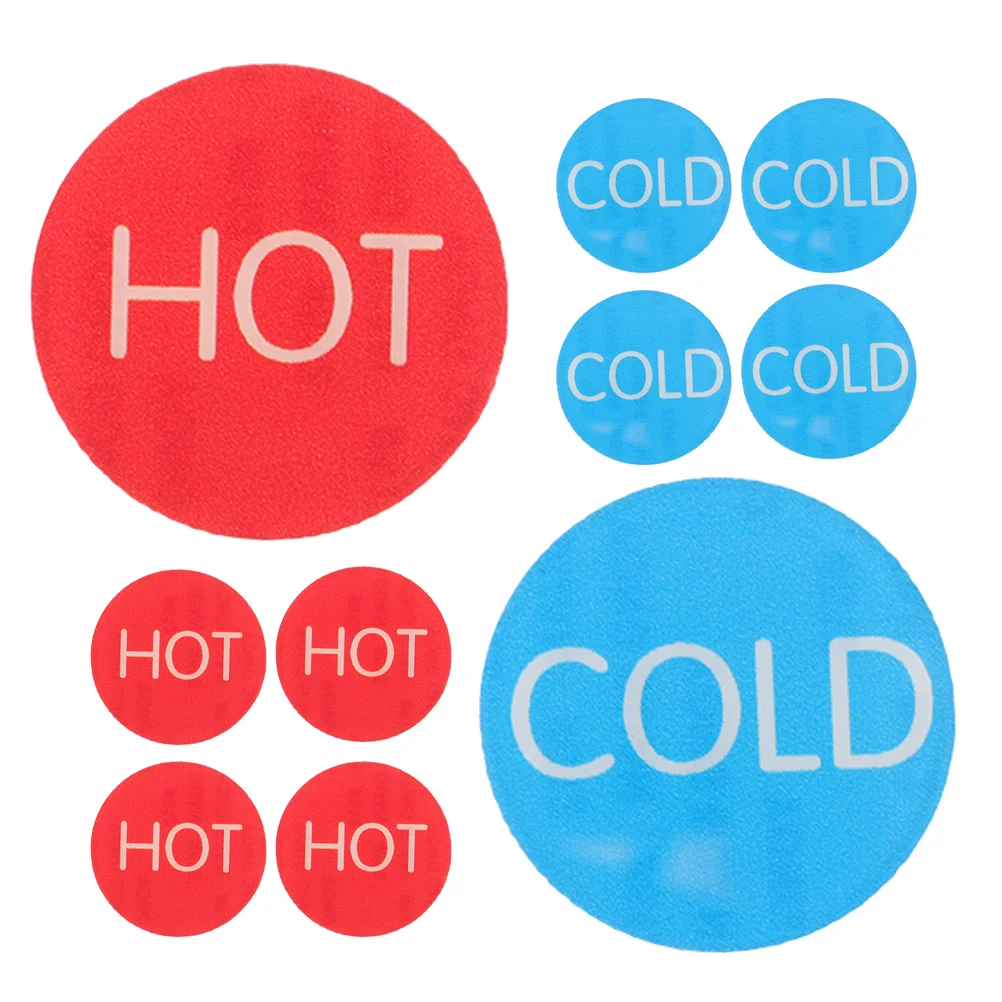 

20 Pcs Signs Hot and Cold Water Faucet Indicator Stickers Label Instruction Hot/cold for Shower Office