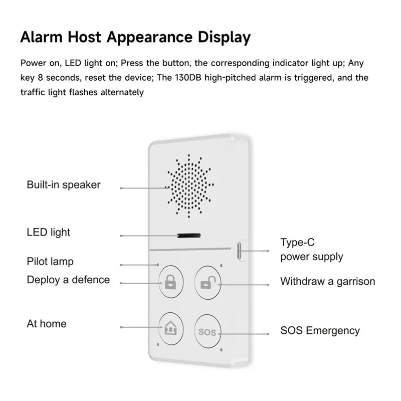 Tuya wifi sistema de alarme inteligente 433m alarme de segurança contra roubo host vida inteligente app controle sem fio kit alarme em casa proteção