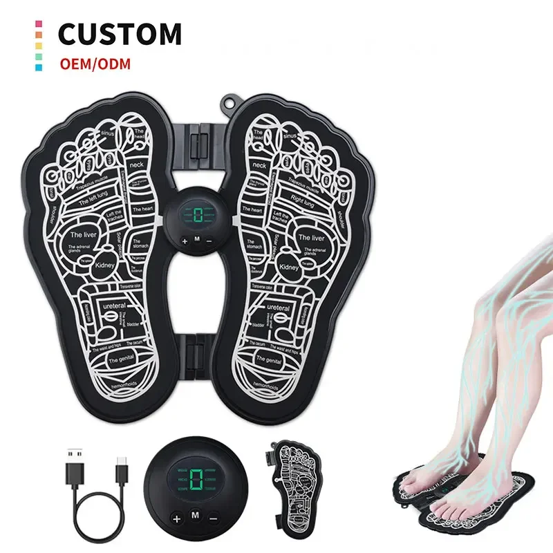 Hot-selling/Hot Products Tens Massage Pad Muscle Stimulator Ems Foot Massager Battery Feet Massage hine Foldable