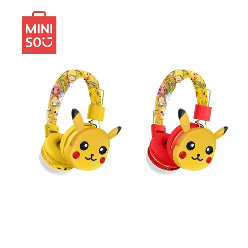 New Pikachu earphones wireless Bluetooth in ear earphones 5.3 gift giving foldable gaming earphones with microphone