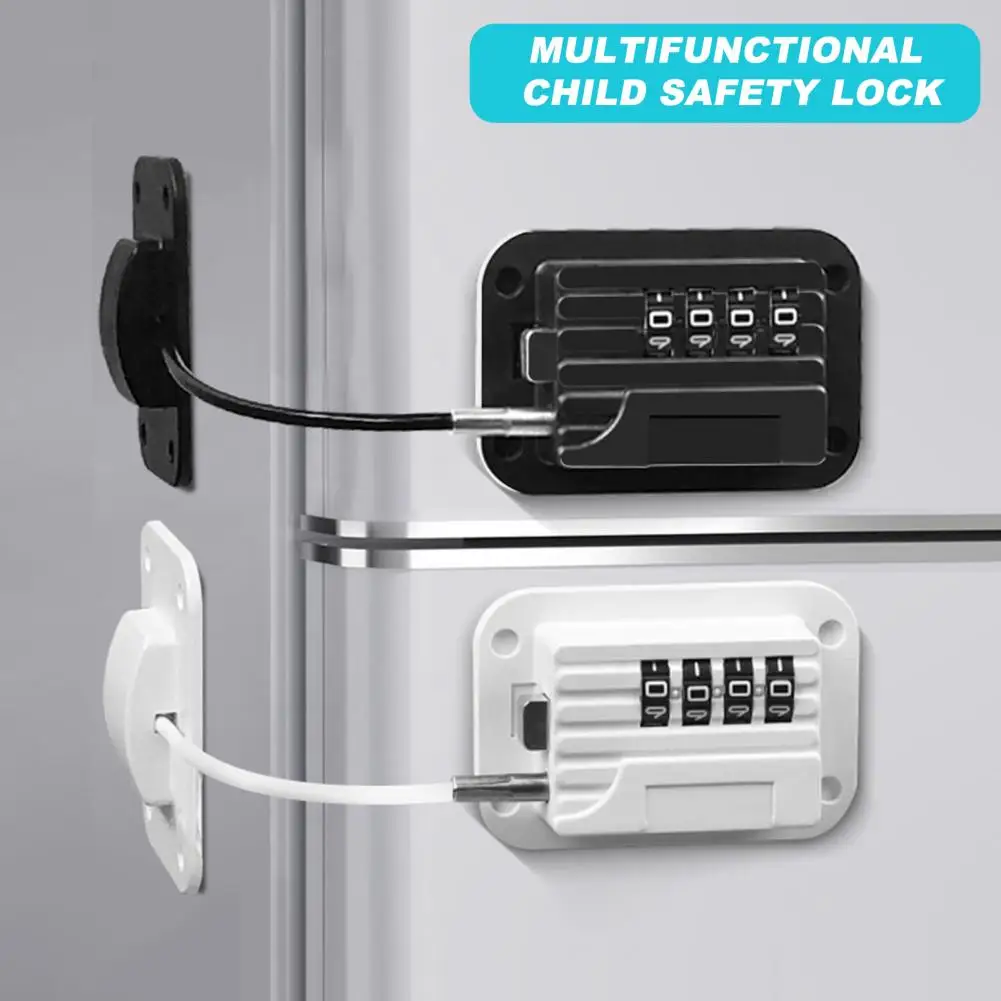 

Simple Fridge Lock Child-proof Refrigerator Freezer Door Lock with Password Adjustable Design Easy Installation No for Kids