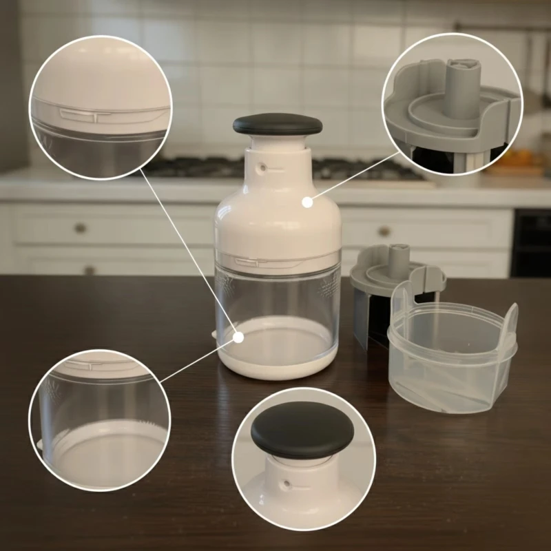 Convenient Manual Food Chopper Effortlessly Dice Vegetables Like Onions, Garlic, And Herbs For Your Kitchen Recipes