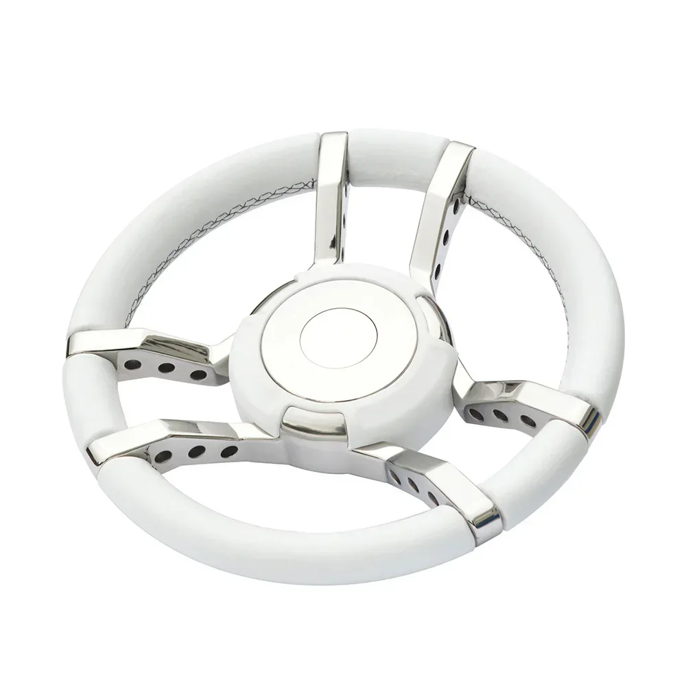 New marine steering wheel yacht leather steering rudder stainless steel leather steering wheel shape creative