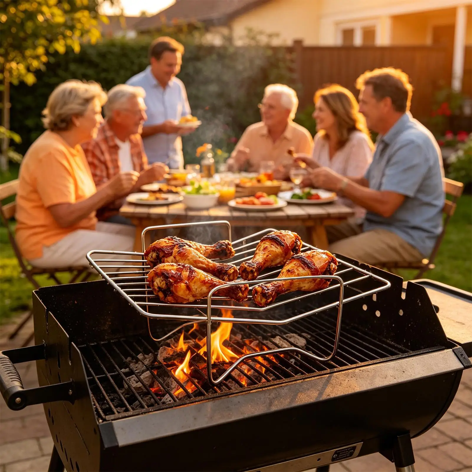 Roasting Racks For Oven Use Heat-Resistant V Shaped Metal Turkey BBQ Rack For Turkey Vegetable Meat Indoor Outdoor Barbecue BBQ