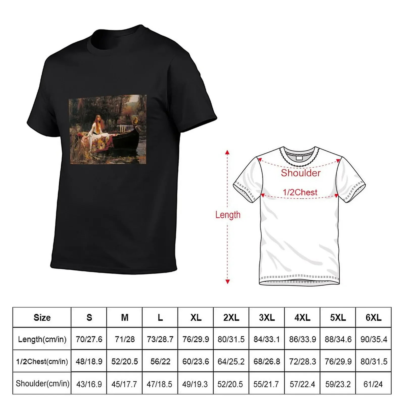 The Lady of Shalott (Waterhouse) T-Shirt Clothing graphics slim fit t shirts for men