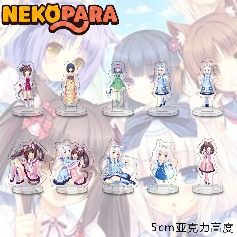 NEKOPARA-placa decorativa de escritorio, colección de Chocolate Standee Vanilla, Accesorios de adorno, muñeca acrílica Azuki, figuras de juguete de arce, canela