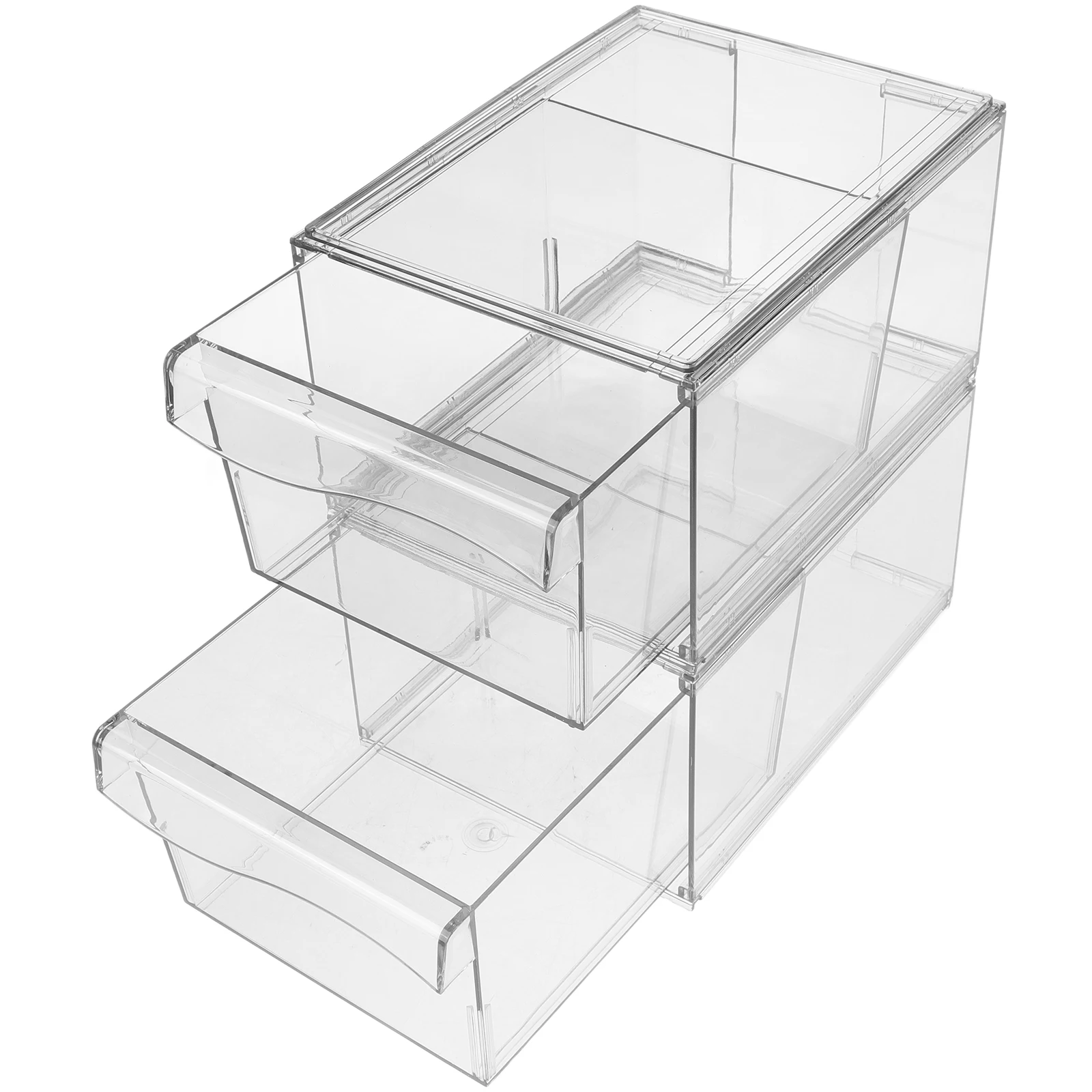 

2 Pcs Storage Box Office Desk Vanity Organizer Cosmetics Water Proof Makeup Case Acrylic for Countertop Beauty Product