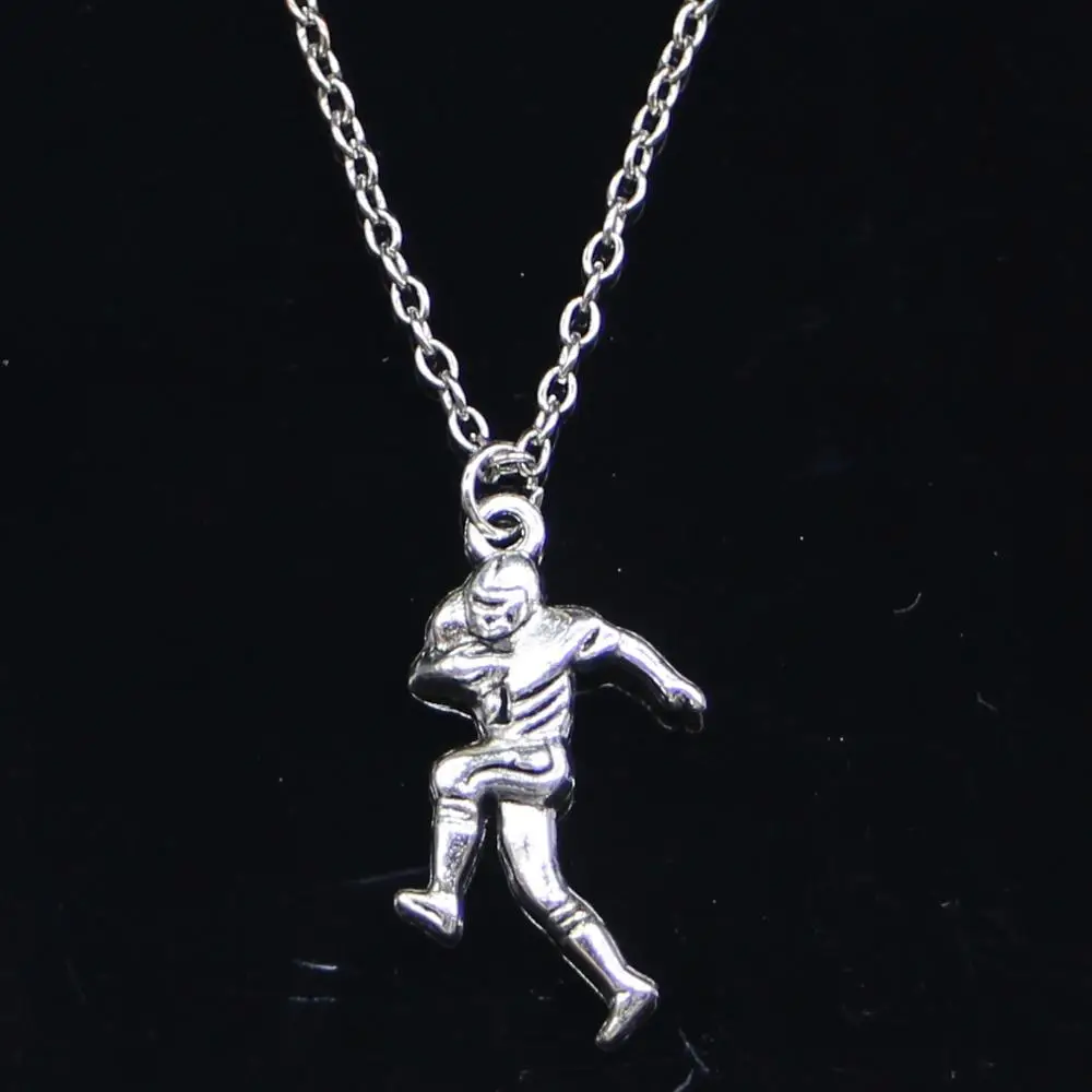 20pcs New Fashion Necklace 30x13mm soccer player sporter Pendants Short Long Women Men Colar Gift Jewelry Choker