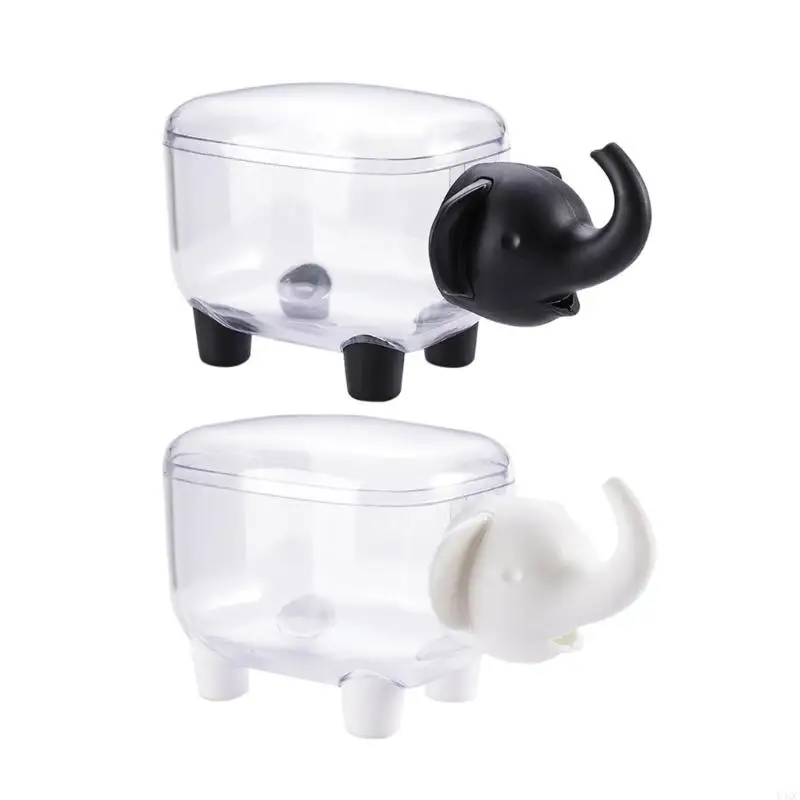 

2pcs Creative Animal Forme Box Clear Desktop для хлопчатобумажных мазков декоративный косметический контейнер Y4QC