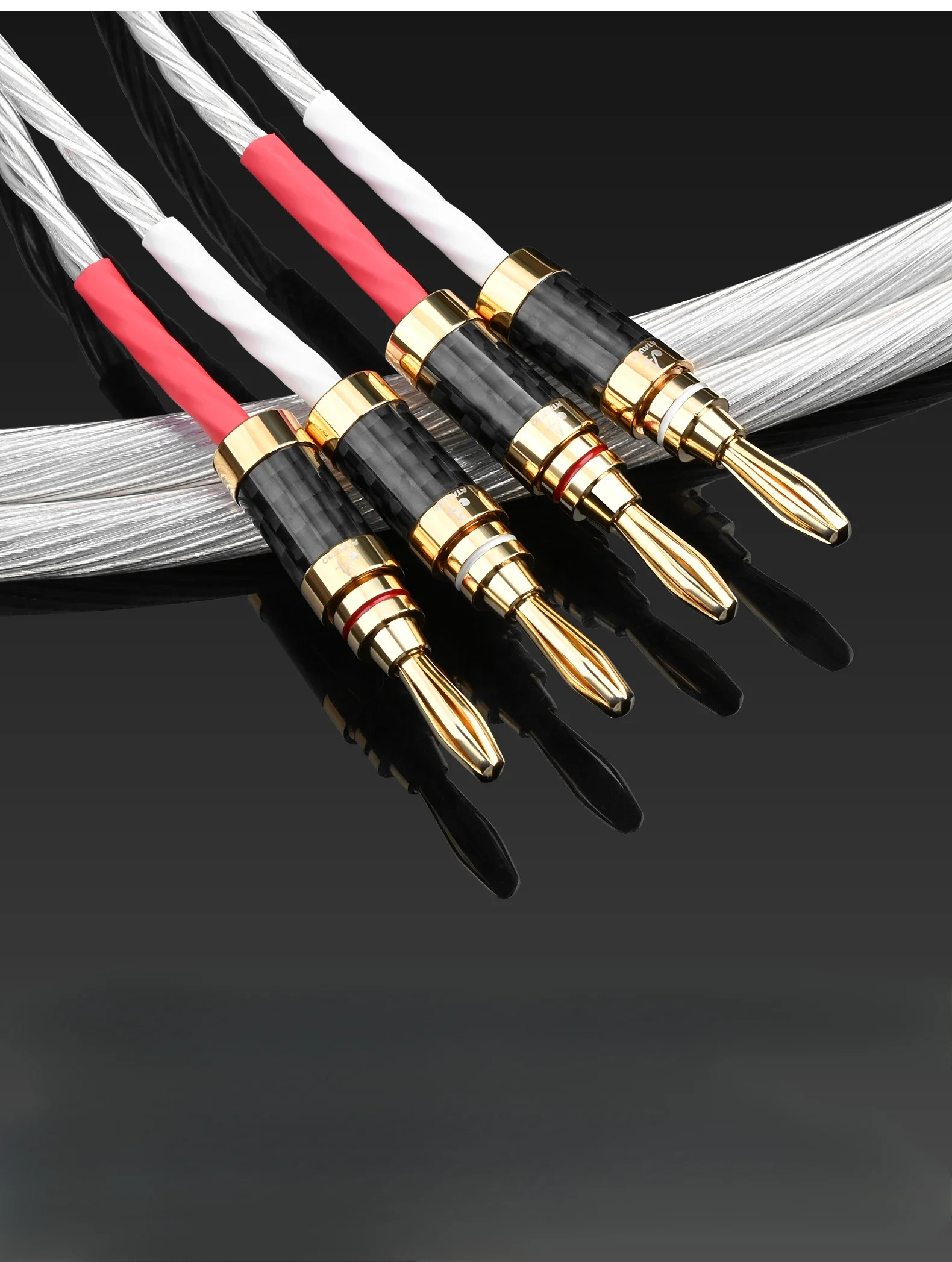 Hifi Speaker Cable High Quality OCC Silver Core For Hi-fi Systems Y Plug Banana Plug Amplifier Loudspeaker Cable/Mainland China