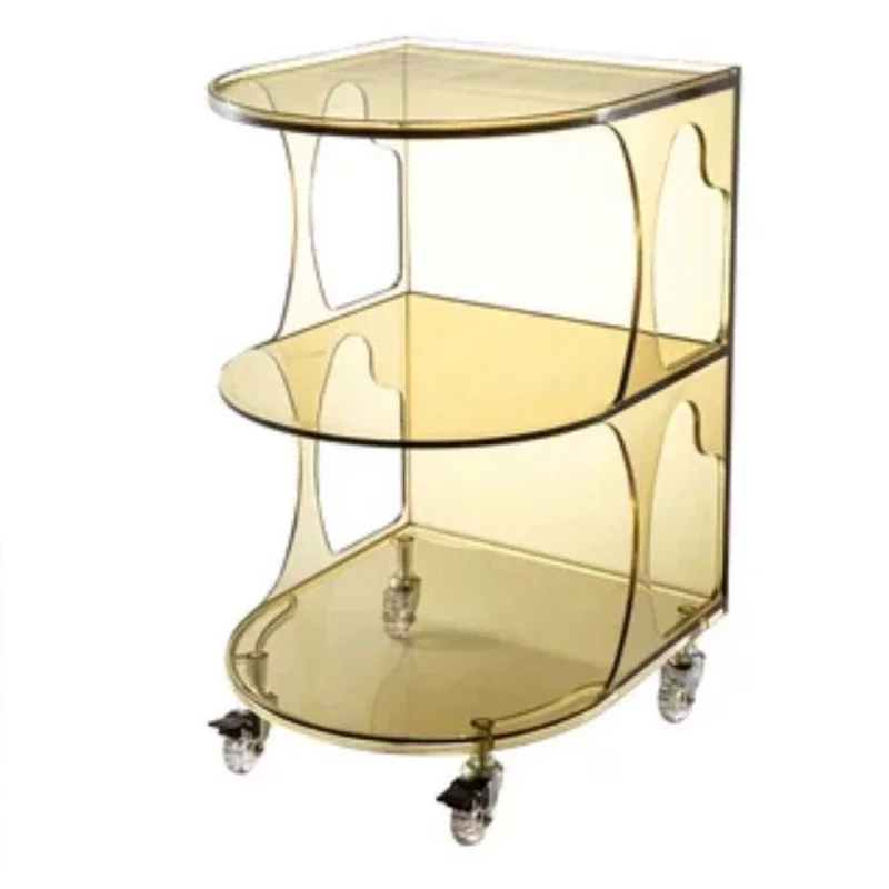 Internet celebrity medieval furniture retro transparent tea table multi-functional shelf