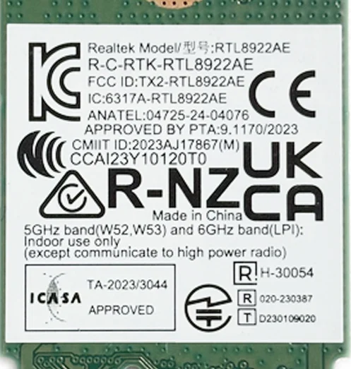 

RTL8922AE WIFI7 Беспроводная сетевая карта 5G/6G Tri Band M.2 Gigabit BT5.4 RTL8922 Сетевая карта для ноутбука