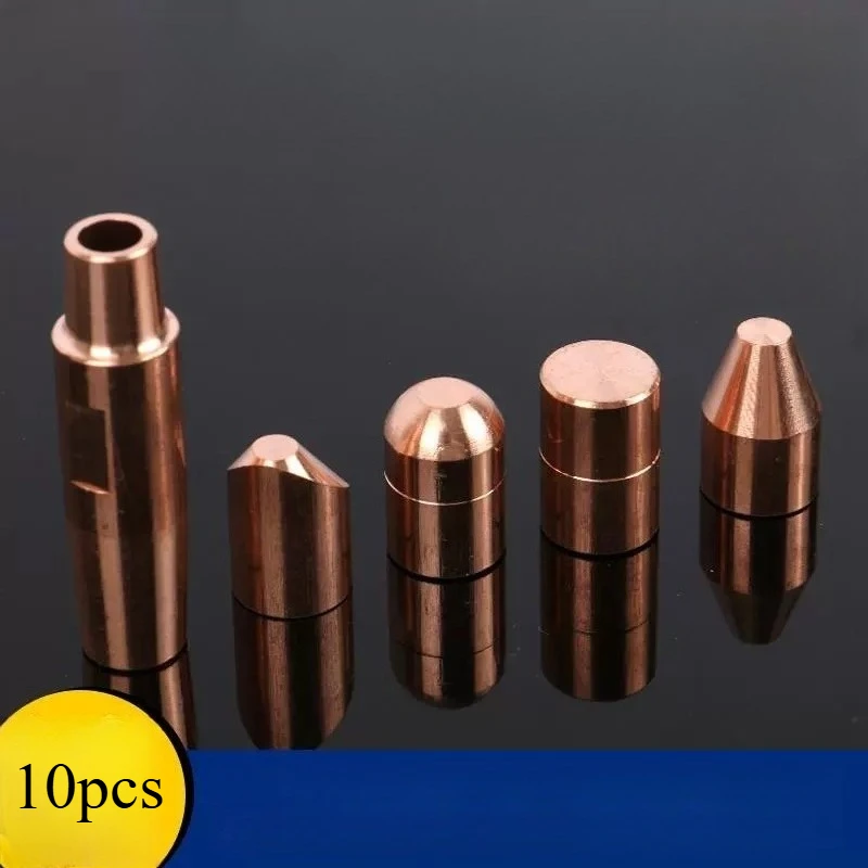 10pcs Spot Welding Electrode Cap, Spot Welding Machine Electrode 16*23 Flat Round Head Pointed Electrode Head