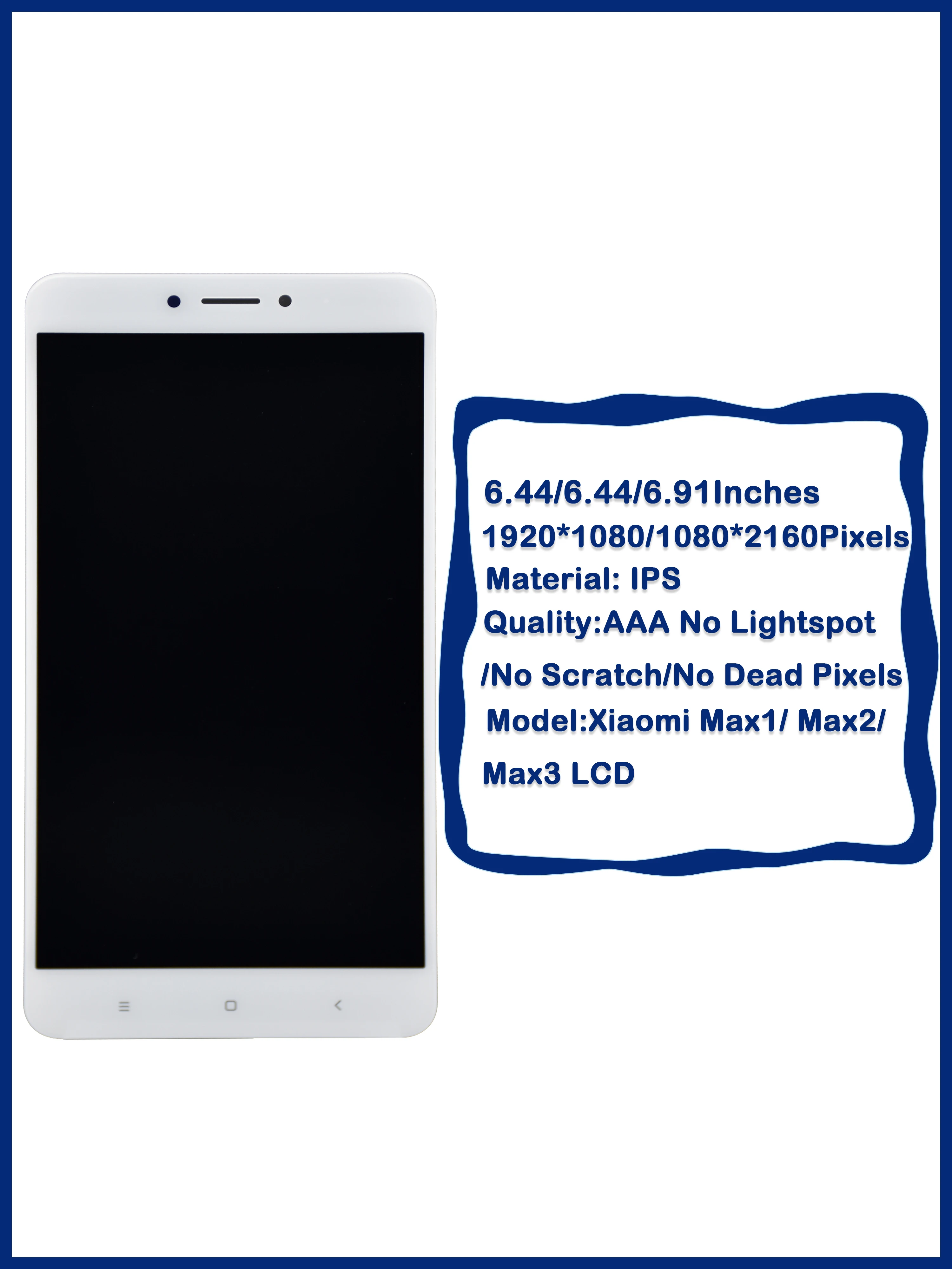 Original LCD For XiaoMi Mi Max1 Max 2 Max 3 LCD Display Touch Screen Digitizer Assembly For XiaoMi Max1 Max2 Max3 LCD With Frame