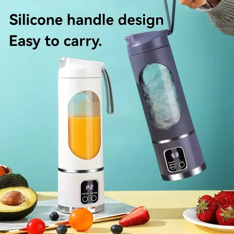 XMSL Travel Size Juicer 450ml Rechargeable Portable Cup With Strong Blending Motor Easy To Clean For Outdoor And Home Use
