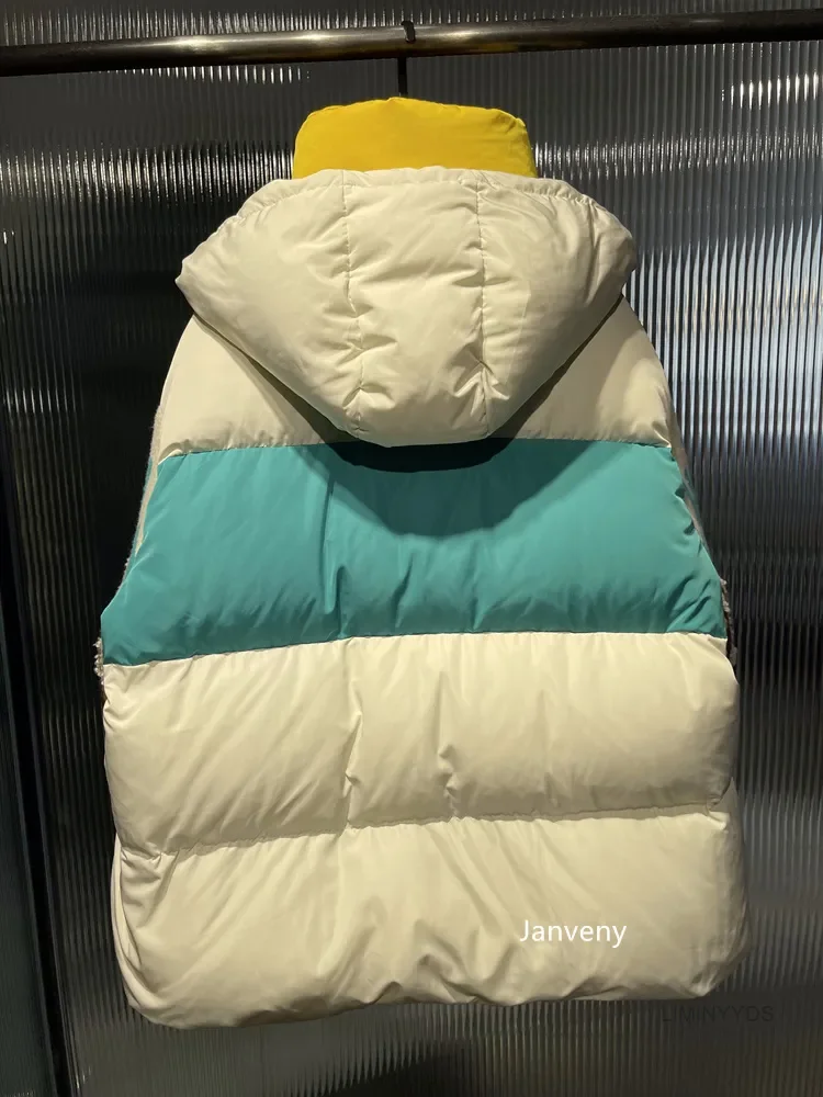 2023 Nieuwe Mode Streetwear Letter Stitching Puffer Jasje Dames Losse Parka \'S Winter Dikke 90% Eend Donsjas