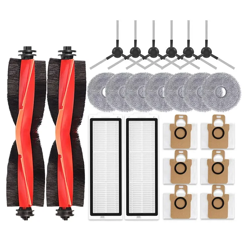 Pièces et accessoires pour aspirateur Robot Xiaomi X20 Max / D109GL, brosse principale, brosse latérale, filtre Hepa, sac à poussière en tissu de vadrouille de remplacement