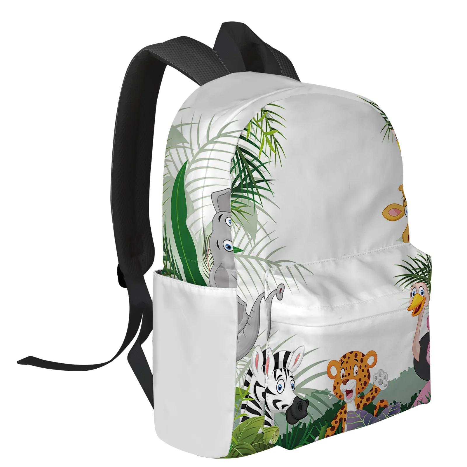 Jungle Animal Cartoon Giraffe Elephant Backpacks Teenagers Student School Bags Laptop Backpack Men Women Female Travel Mochila