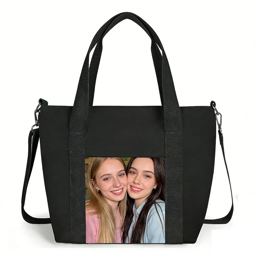 

Custom Best Friend Photo Tote Bag for Women BFF Matching Oxford Cloth Handbag Waterproof Shoulder Crossbody Bag DIY Logo Design