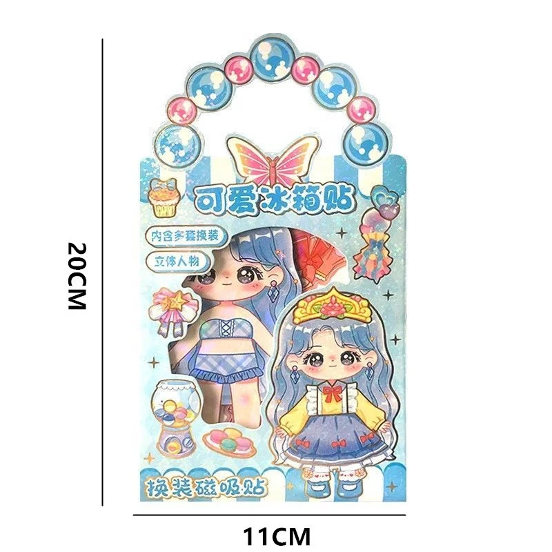 الإبداعية لطيف الأميرة اللباس ملصقات المغناطيسي للأطفال فتاة اللعب الخيالي DIY المواد الكرتون مغناطيس الثلاجة #6