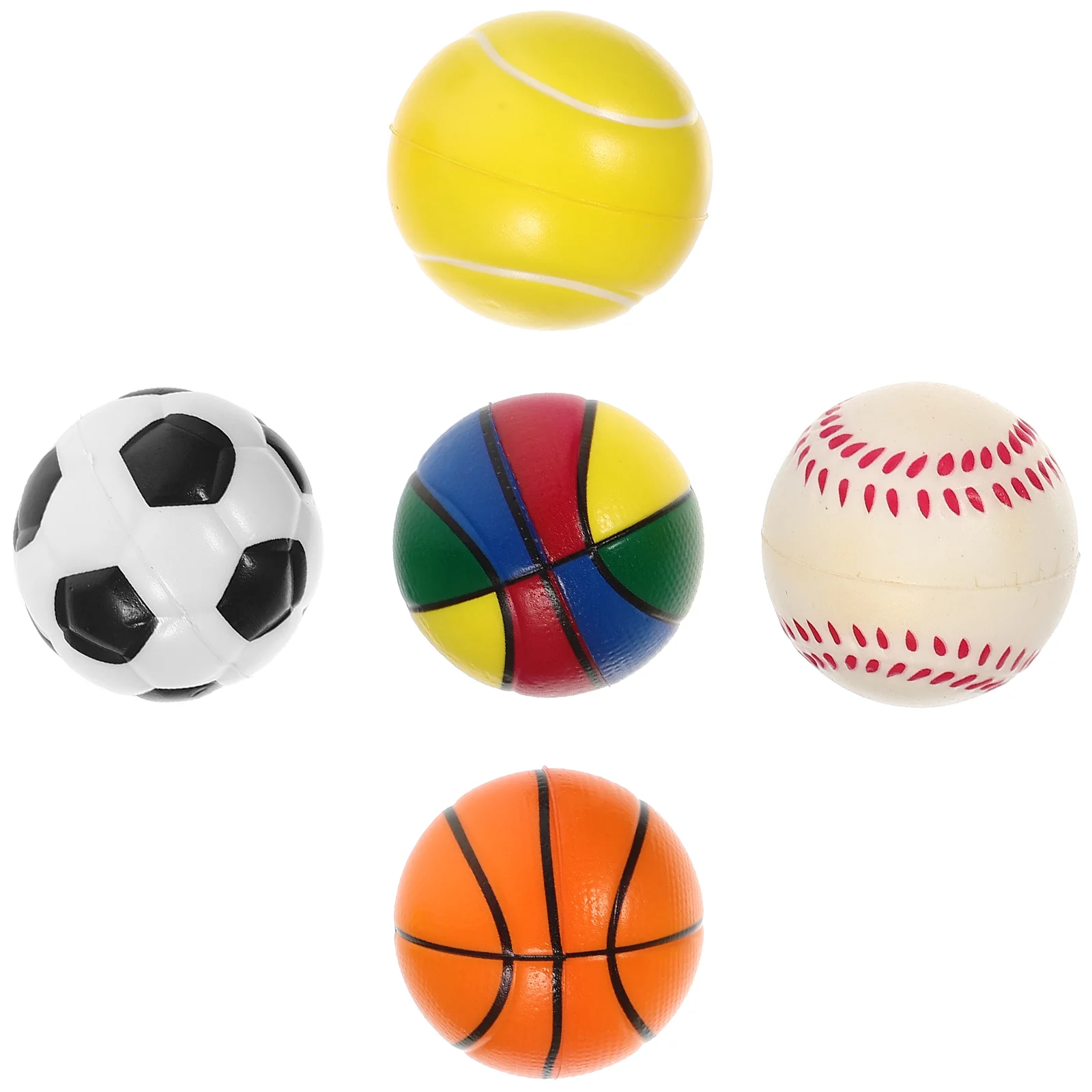 5 Pcs Bouncy Ball Kids Football Sports Stress Balls 7 Inch Basketball Mini Puzzle Child