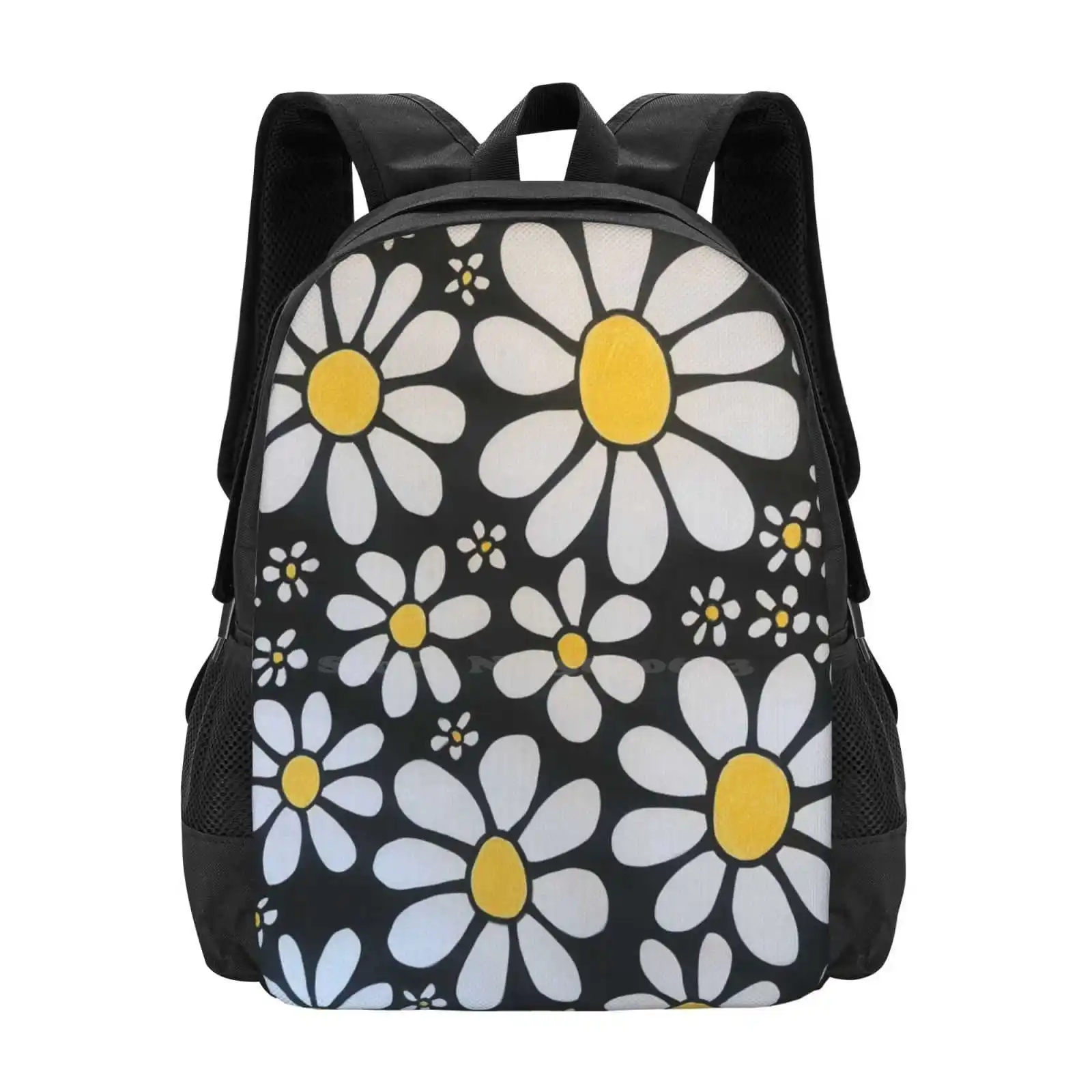 

Doodle Daisies Yellow School Bags For Teenage Girls Laptop Travel Bags Daisy Daisies Blackwhiteyellow Blackandwhite