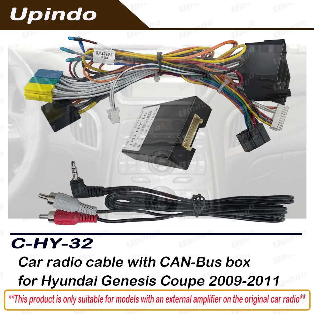 Car Android Radio Wiring Harness CAN Bus Adapter For Hyundai Genesis Coupe 2009-2011 Stereo Power Connector Installation Kit