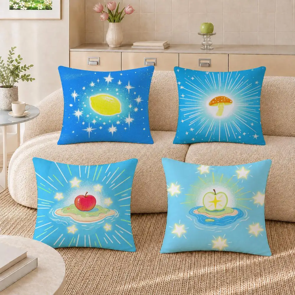 Anime Lucky Fruit Fun Cushion Cover Pillowcase Sofa Living Room Home Gift Office Decor Protective Covers