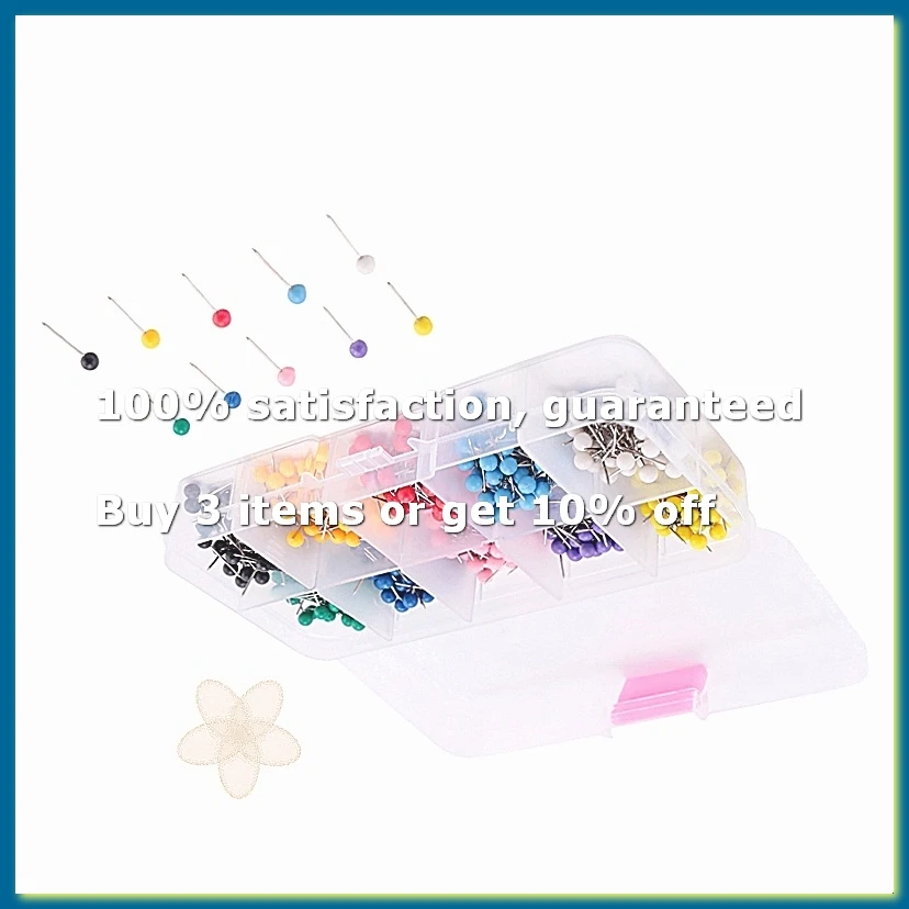 Map Tacks Push Pins Plastic Head with Steel Point, 4mm, 500 Pieces-DTD2