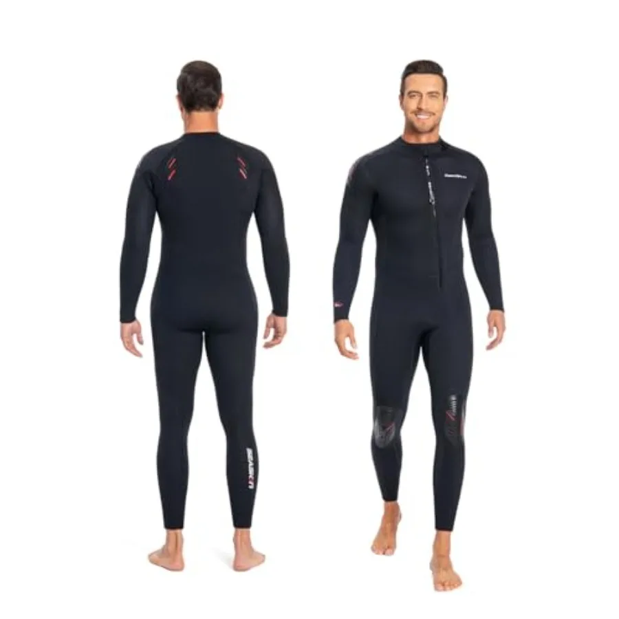 

5mm Mens Wetsuit Front Zip Full Wetsuit for surfing neoprene black flexible and warm
