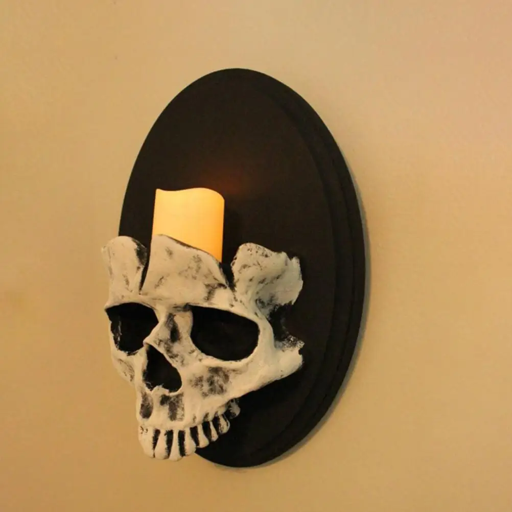

Wall Mounted Candle Holder Horror Skeleton Candlestick For Halloween Party Decoration