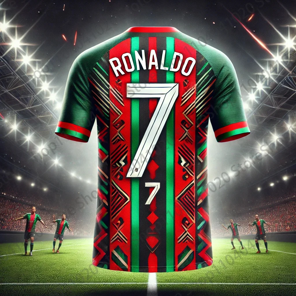 Ronaldo No.7  Kids Adult Sports Shirt Summer Outdoor Football Breathable T-shirt Runing Bodybuilding Training Jersey Clothing