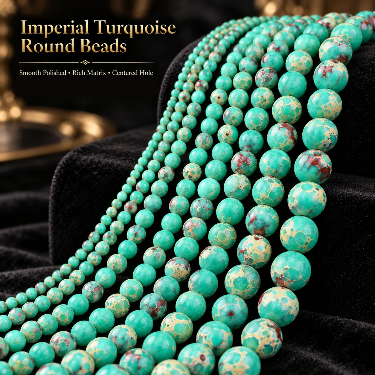 4-10 mm, 18-45 pièces, demi-brin de pierres, perles intercalaires en pin impérial vert foncé, perles en vrac pour la fabrication de bijoux, bracelets et colliers DIY, accessoires.