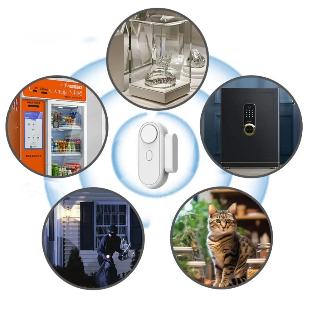 Durable 120Db Door Window Alarm Multifunctional Wireless Closing Beep Reminder White Anti Theft Alarm Living Room
