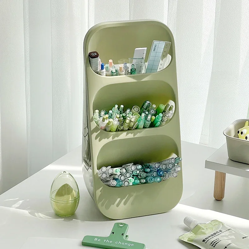 

Multi-cell Transparent Oblique Pencil Holder Large Capacity Student Children Bedroom Desktop Stationery Sundry Storage Rack