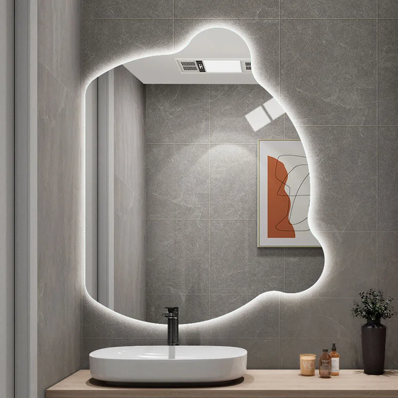 Bathroom Light Led Mirror Dress Women Hanging Irregular Shape Cartoon Decorative Mirror Quality Tint Espelho Decoration Home