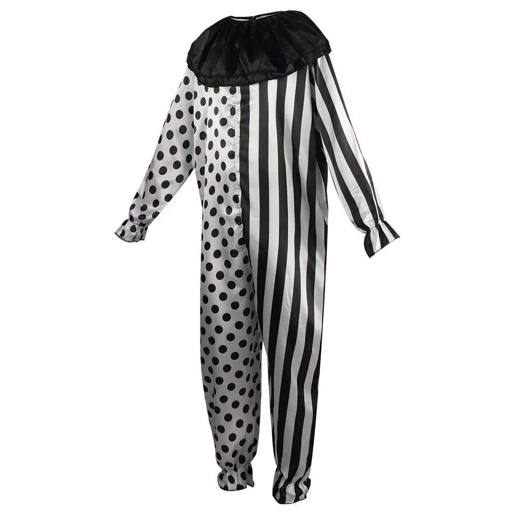 Costume de cosplay de clown d'horreur pour adultes, combinaison, masque, tenue, uniforme de terreur, costume de batterie effrayant, Halloween, carnaval trempé