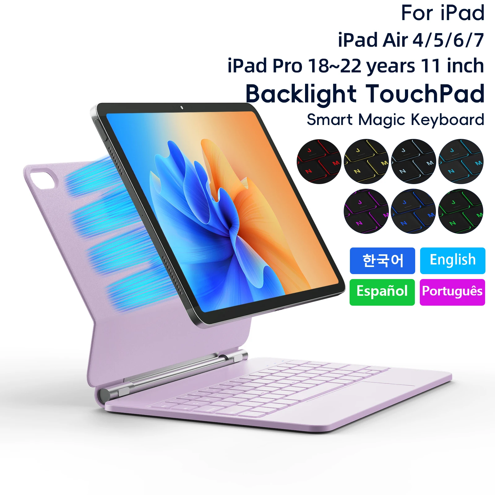 

Magic Keyboard for iPad Air 4 Air 5 Air 6 Air 7 11 inch case for iPad Pro 11 inch 2018-2022 Generation Cover Smart Cover