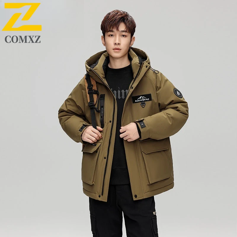 

COMXZ Men Bread Jacket Winter Outdoor Snow Trekking Windproof Lightweight Climbing Padded Jacket Stylish Travel Winter Padding