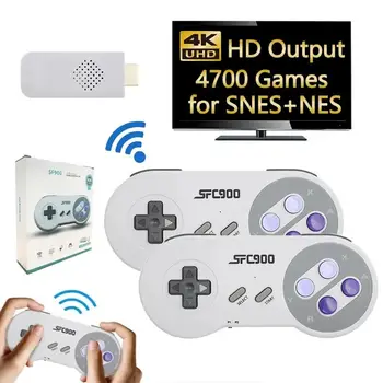 SF900 Retro Game Console Wireless Controller for Super Nintendo 16 Bit Game Stick 4700 Games HD Video Game Consoles for NES SNES