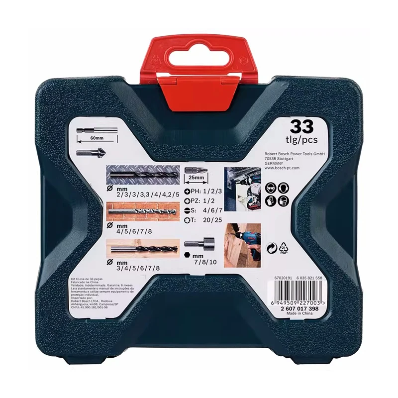 Imagem -06 - Bosch-kit Misto de Chave de Fenda de Aço de Alta Velocidade Brocas Chave de Fenda Conjunto de Mistura Madeira Metal Pedra 28 mm 33 Peças