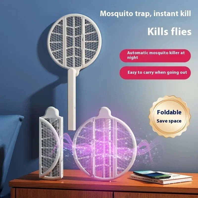 for Travel Home Camping Foldable Electric  Swatter Rechargeable Automatic Mosquito Attracting Lamp 2 IN 1 Mosquito Killer