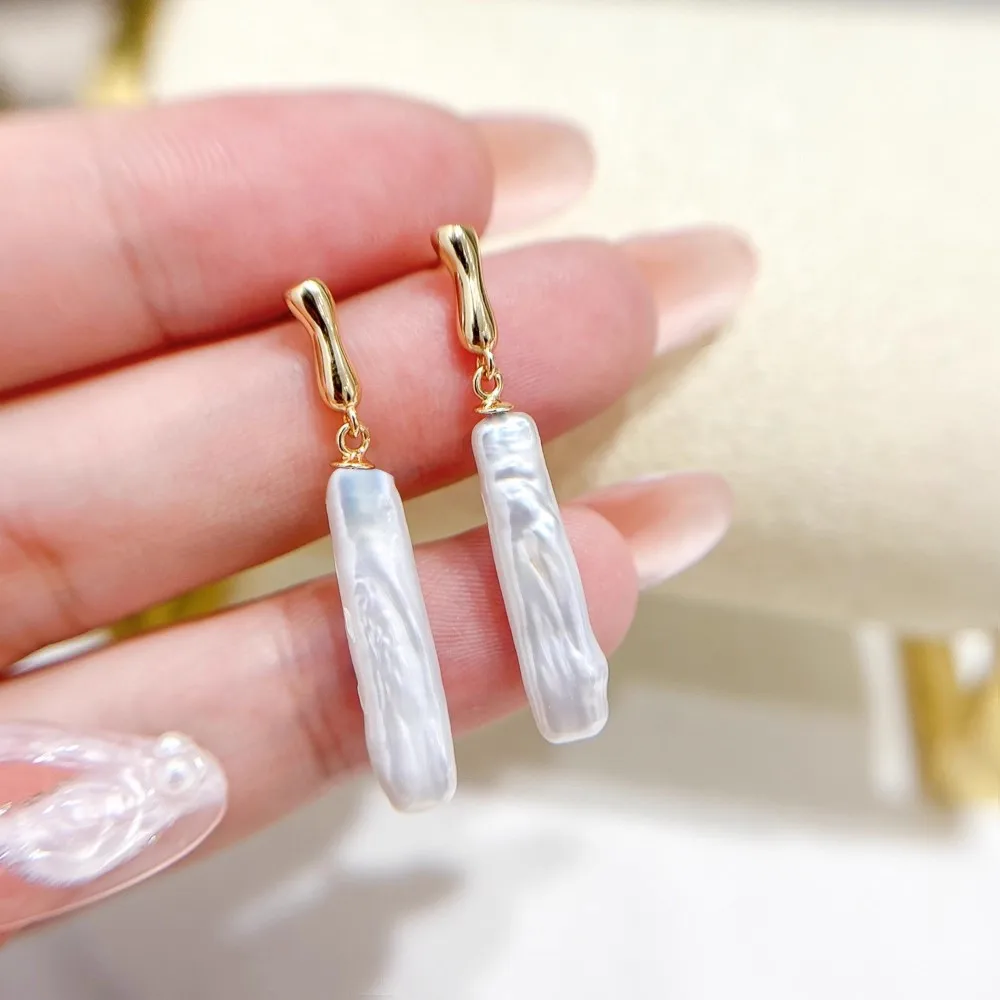 إبرة أقراط من الفضة الإسترليني S925. إعدادات حلق اللؤلؤ المطلي بالذهب والنحاس DIY لصنع المجوهرات للإكسسوارات المصنوعة يدويًا #2