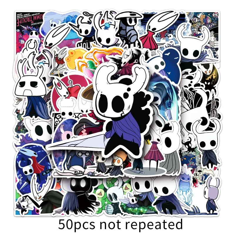 Hollow Knight 50pcs stickers creative personalised cartoon prints high-quality waterproof stickers for mugs and phone cases DIY view 5