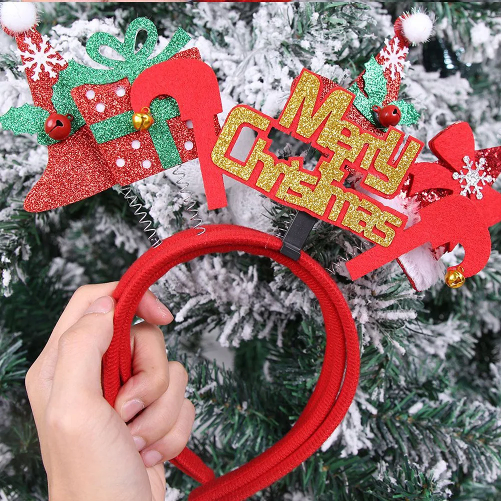 

6Pcs Christmas Hair Hoops Unique Role Play Headbands Smooth Non Slip Comfortable Holiday Party Favors for Families Friends