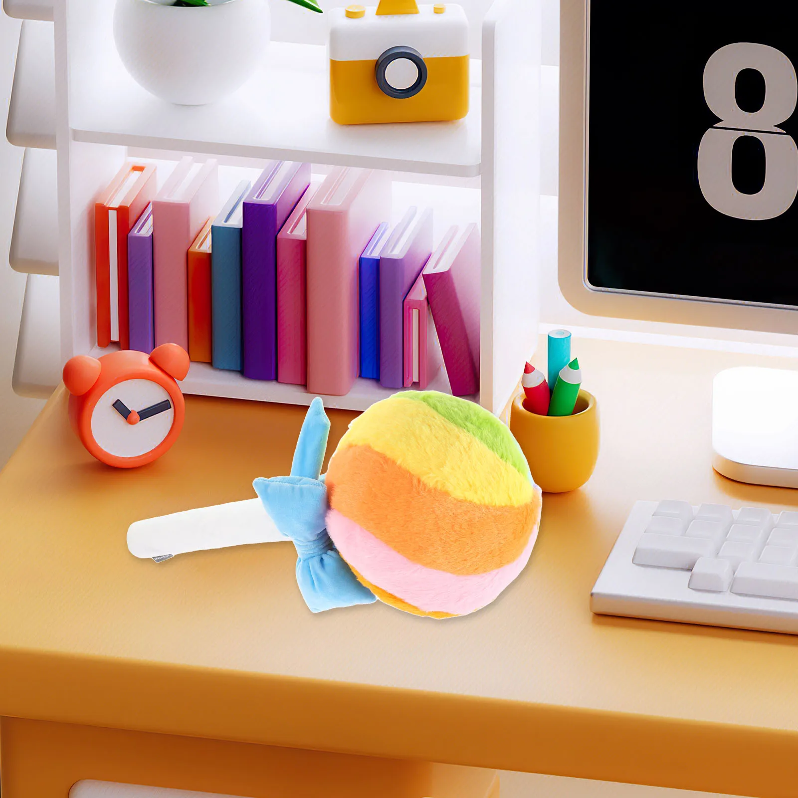 Travesseiro de pirulito bola redonda decoração arco-íris design almofada macia para crianças fotografia adereços quarto sala de estar sofá