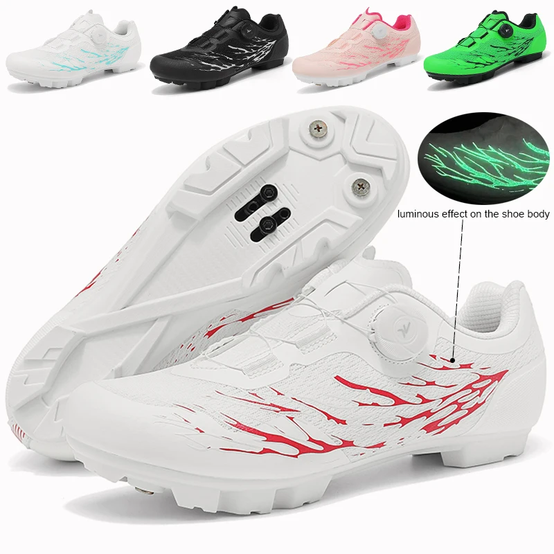 

Cycling Sneakers Men Women Luminous Effect Trail Mountain Bicycle Riding MTB Shoes Self-Locking Cleats Sport Pedal Cycle Shoes